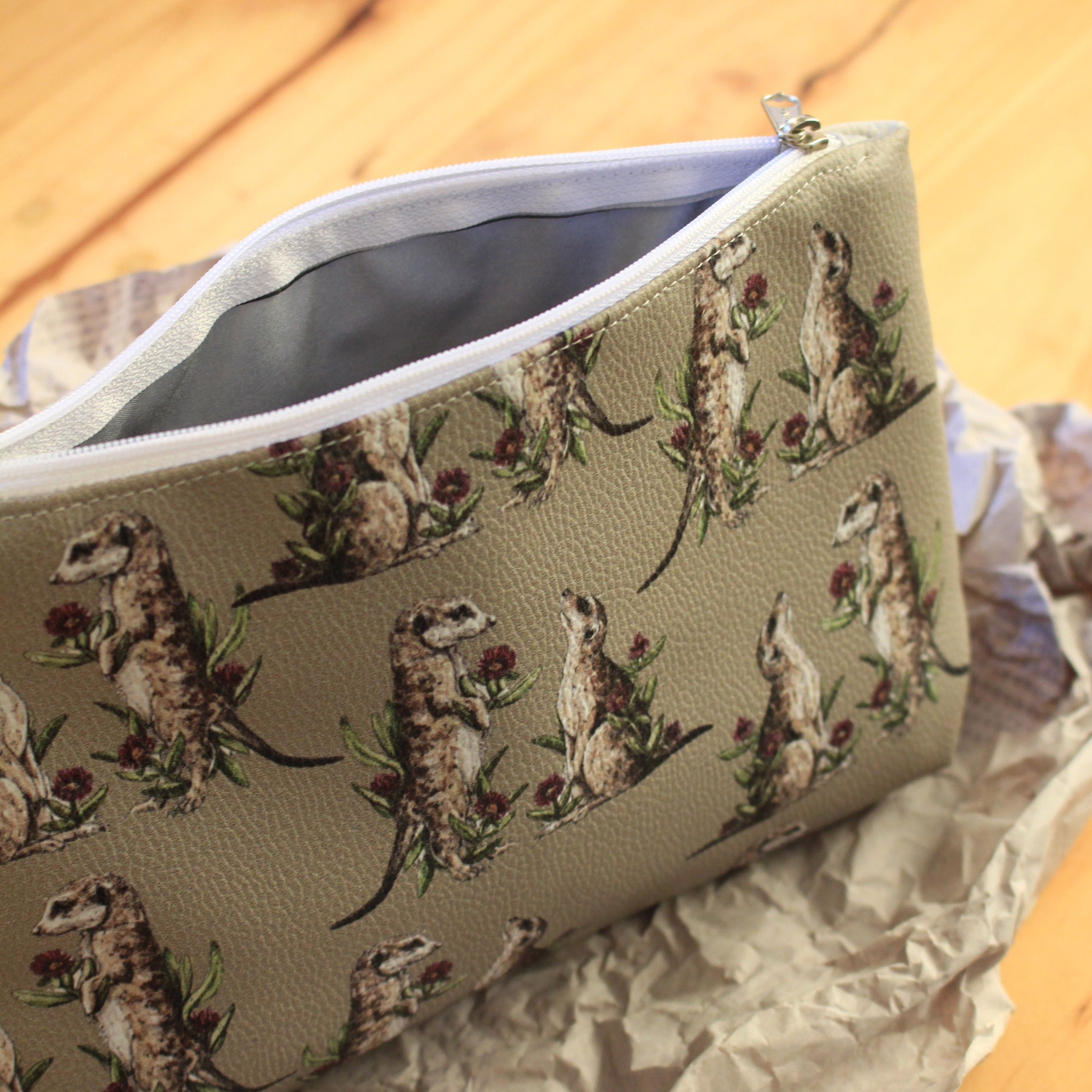 Meerkat cosmetic bag