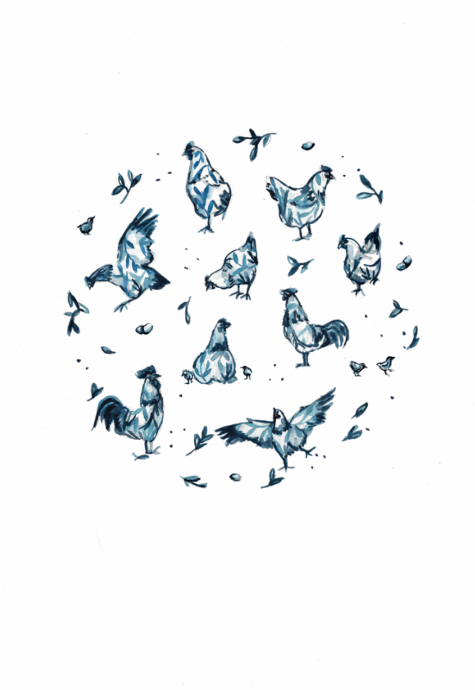 Chickens in delft A3