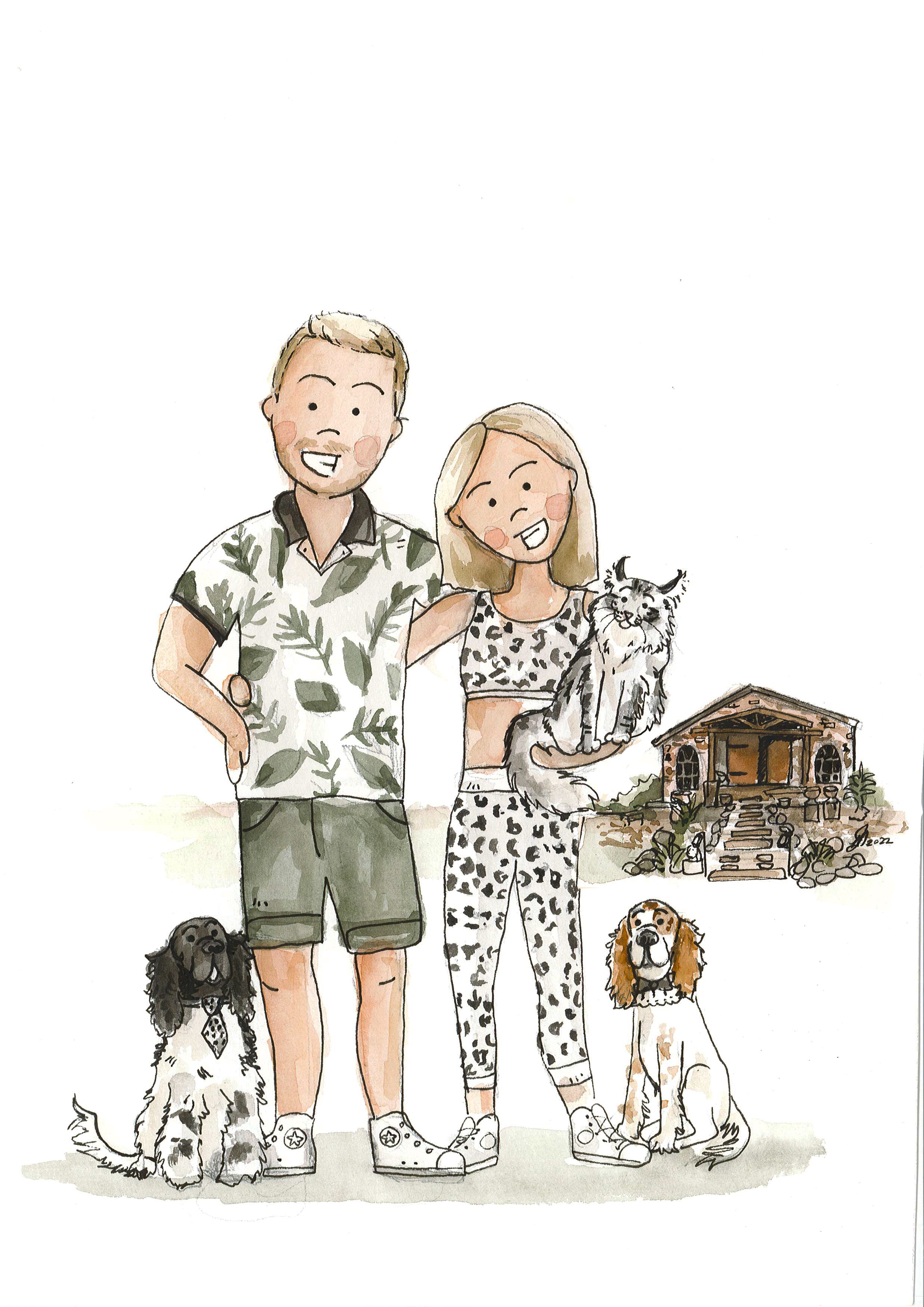 Custom Family Caricatures